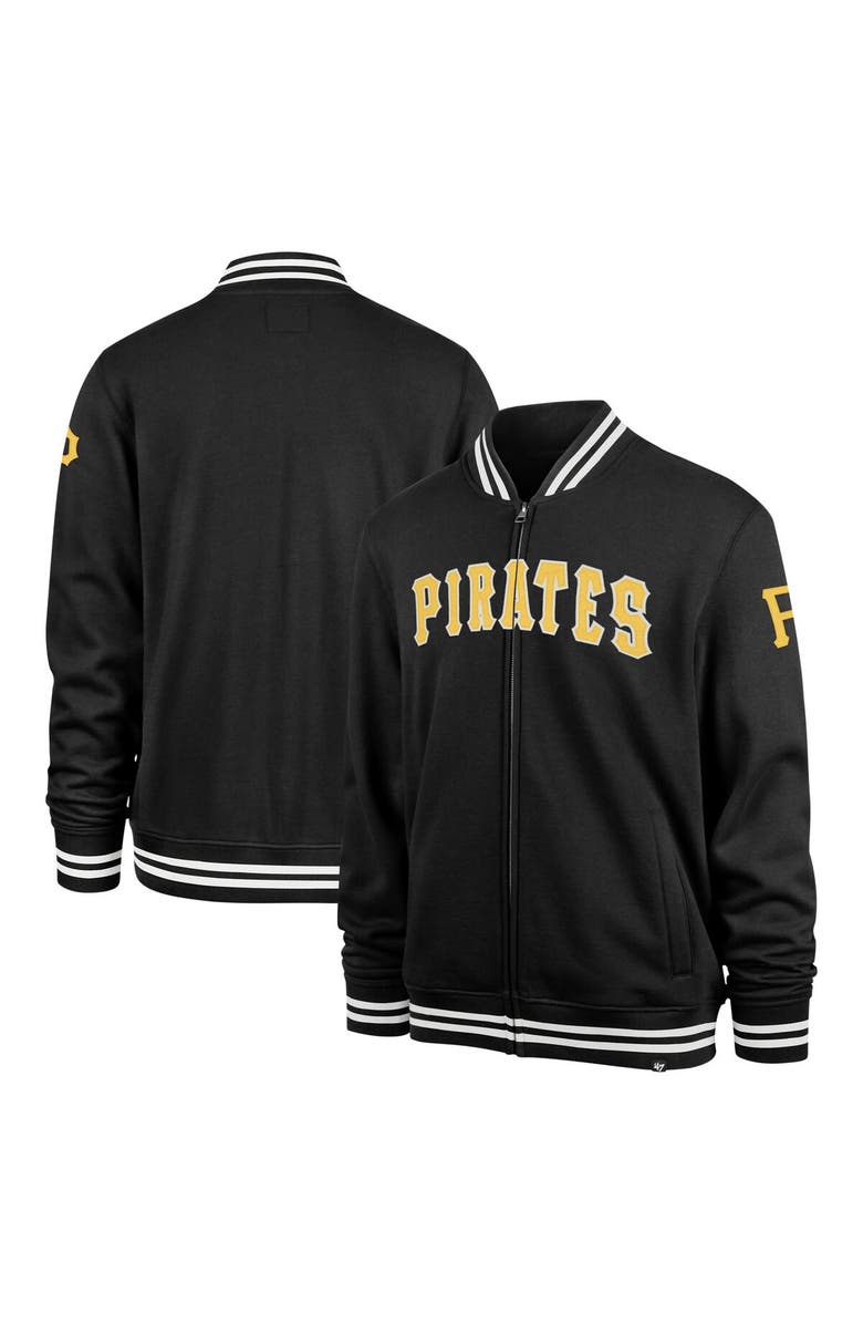 '47 Men's '47 Black Pittsburgh Pirates Wax Pack Pro Camden Full-Zip Track Jacket, Alternate, color, Black