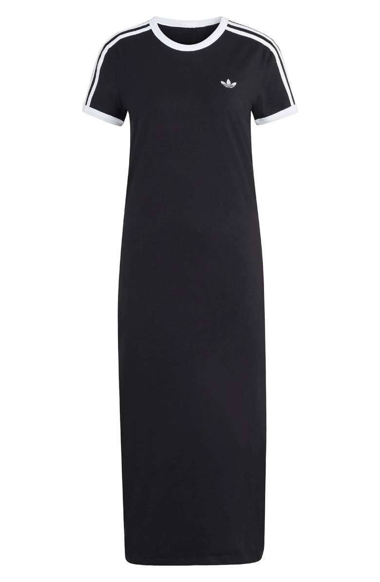 adidas Originals 3-Stripes Stretch Cotton Midi Dress, Alternate, color, 