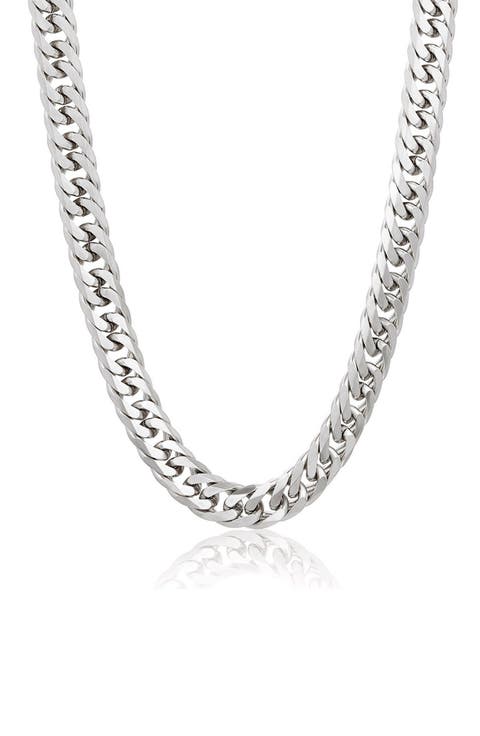 Mens' 11.5mm Stainless Steel Curb Chain Neckalce