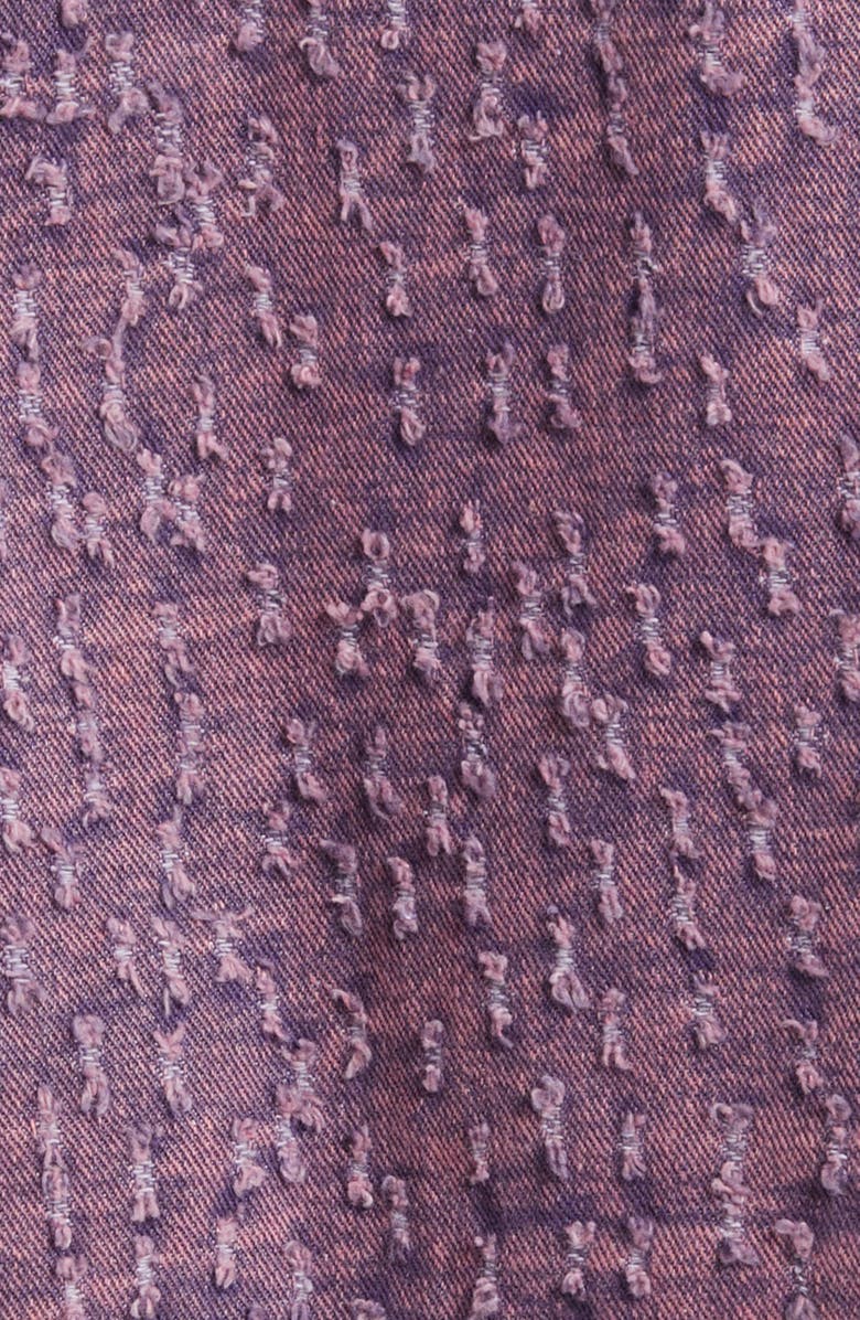 NIKKI LUND Bloom Floral Appliqué Texture Denim Jacket, Alternate, color, Purple