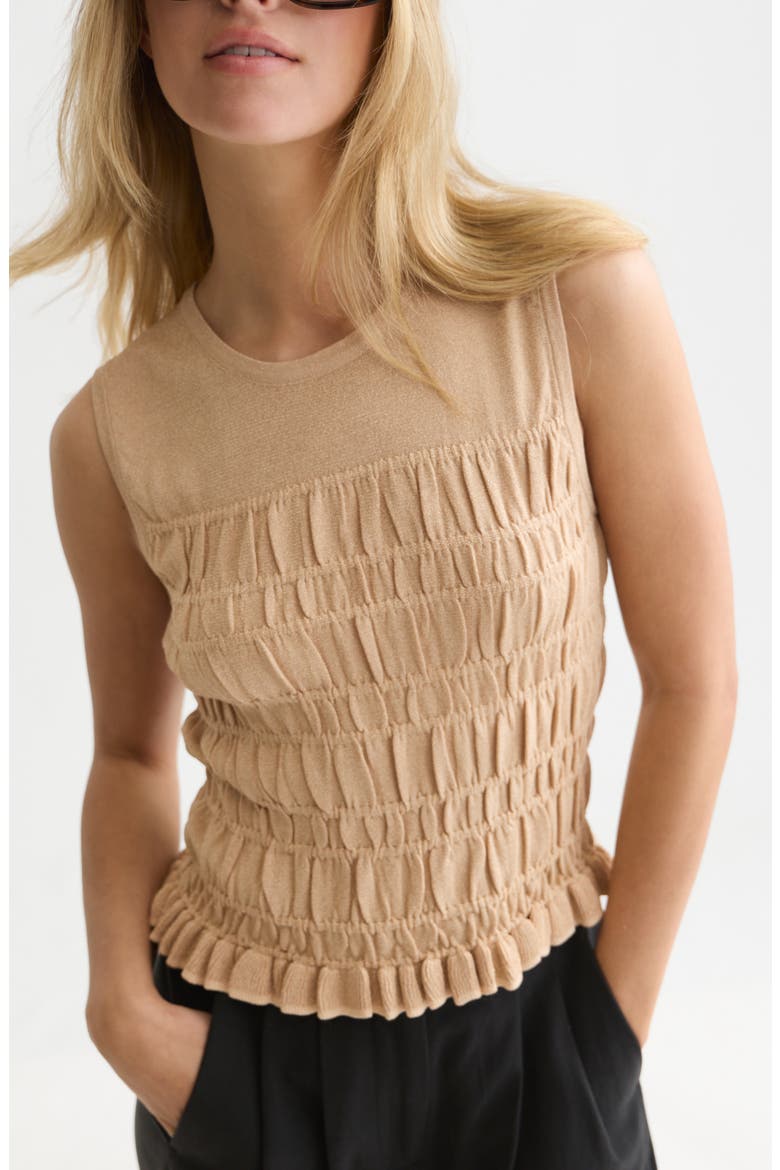 Smock Stitched Knit Tank, Alternate, color, SHIFTING SAND