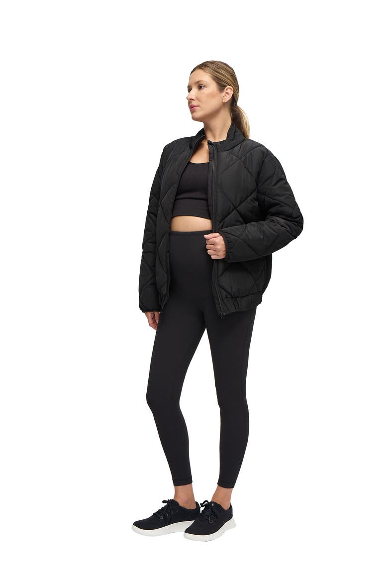 Expandable Raglan Maternity Puffer Jacket, Alternate, color, Black