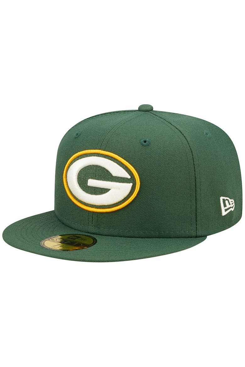 Men's New Era Green Green Bay Packers Super Bowl XXXI Purple Pop Sweat 59FIFTY Fitted Hat, Alternate, color, Green