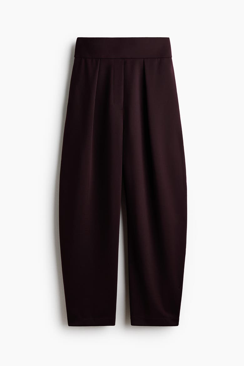 Pleated Barrel-leg Pants, Alternate, color, Burgundy