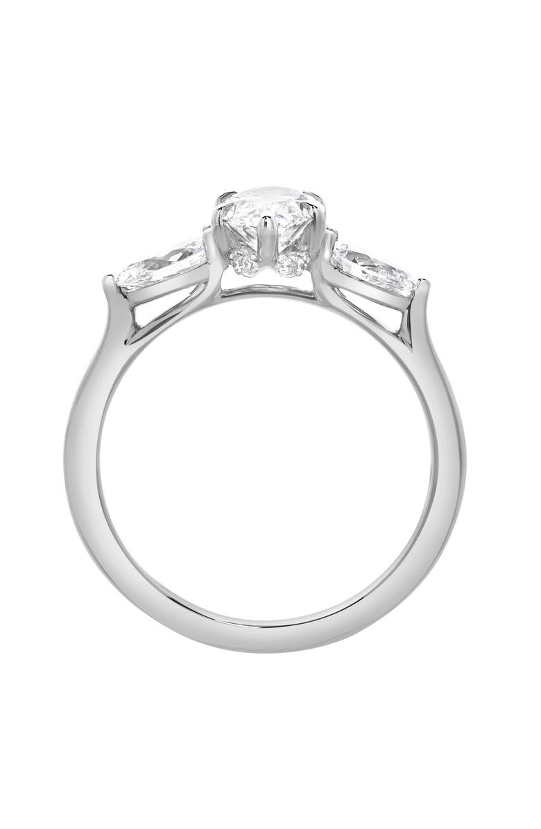 LuvMyJewelry Fallon 2CT Marquise & Pear Three Stone Lab Diamond Ring 14K Gold, Alternate, color, 14K White Gold