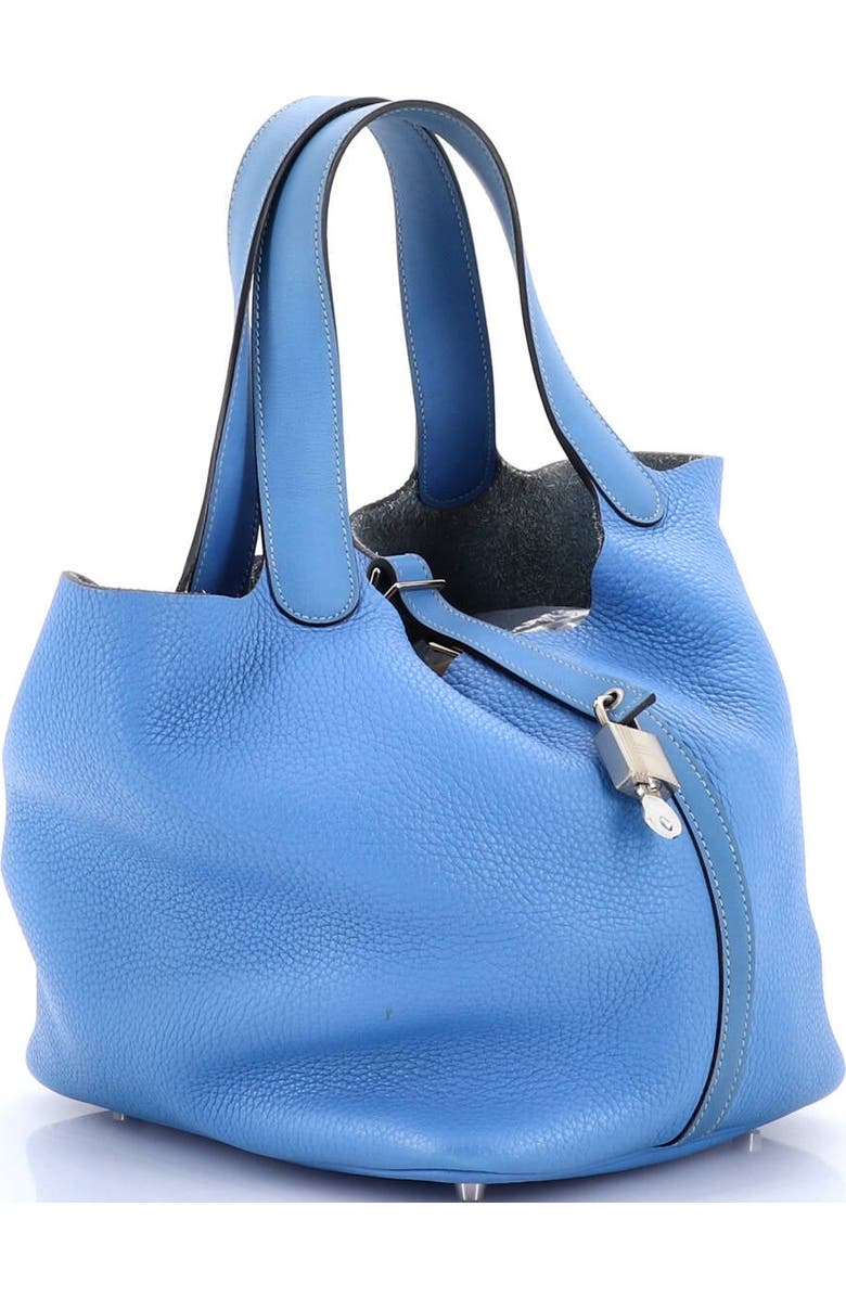 Pre-Owned Hermes Picotin Lock Bag Clemence MM, Alternate, color, Bleu Paradis