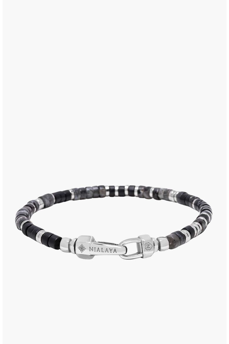 Midnight Onyx Heishi Bracelet, Main, color, Midnight Onyx