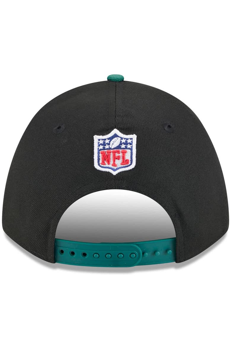 Men's New Era Black/Green New York Jets 2025 NFL Draft 9FORTY A-Frame M-Crown Adjustable Hat, Alternate, color, Black