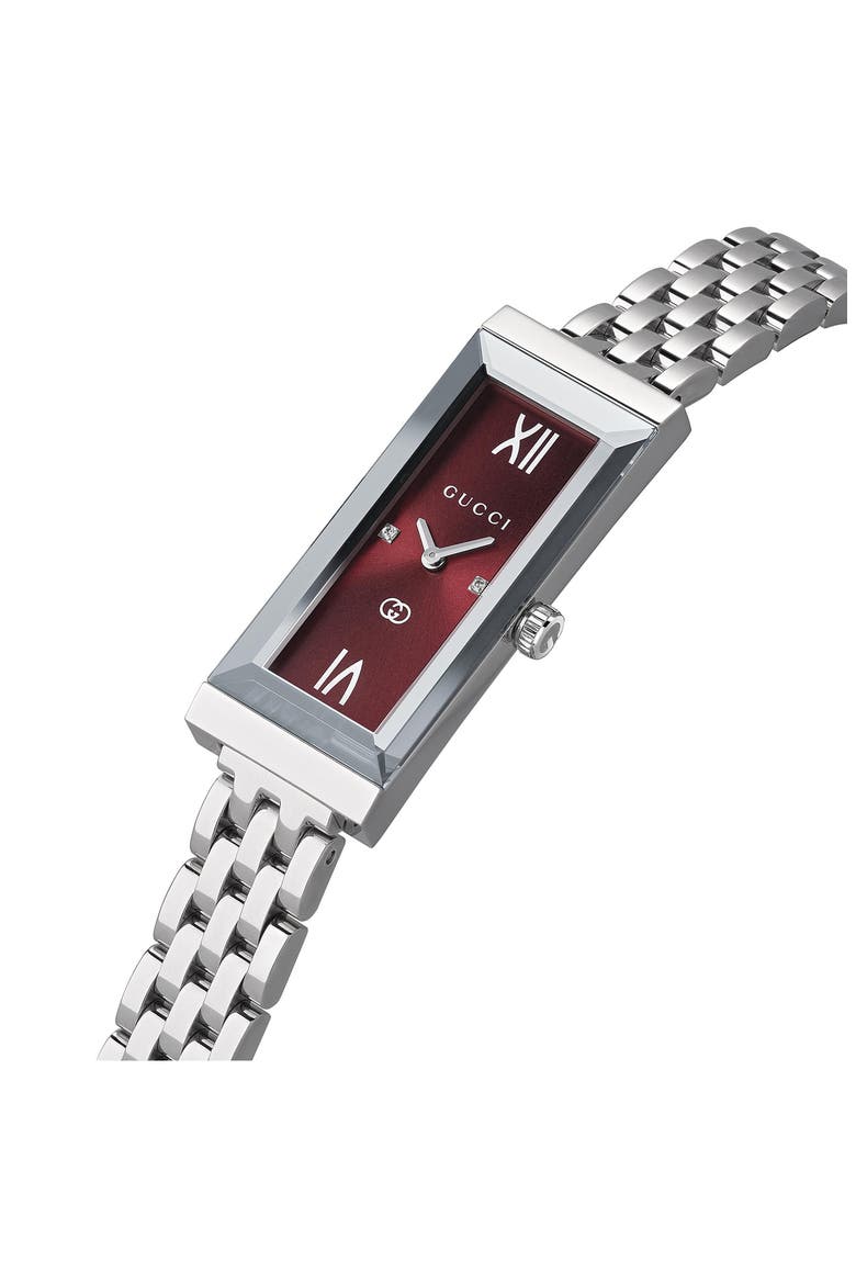 G-Frame Tank Bracelet Watch, 14mm x 34mm, Alternate, color, RED BURGUNDY