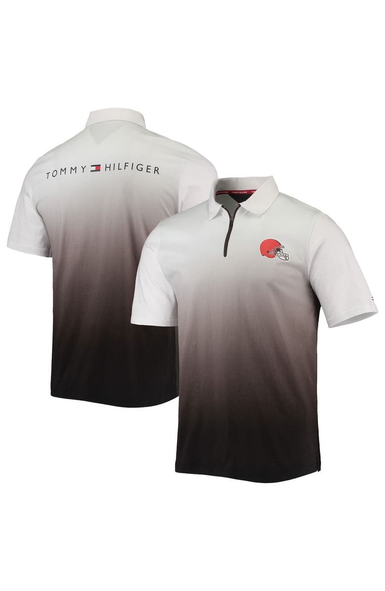 Tommy Hilfiger Men's Tommy Hilfiger White/Brown Cleveland Browns Rory Quarter-Zip Polo, Main, color, White