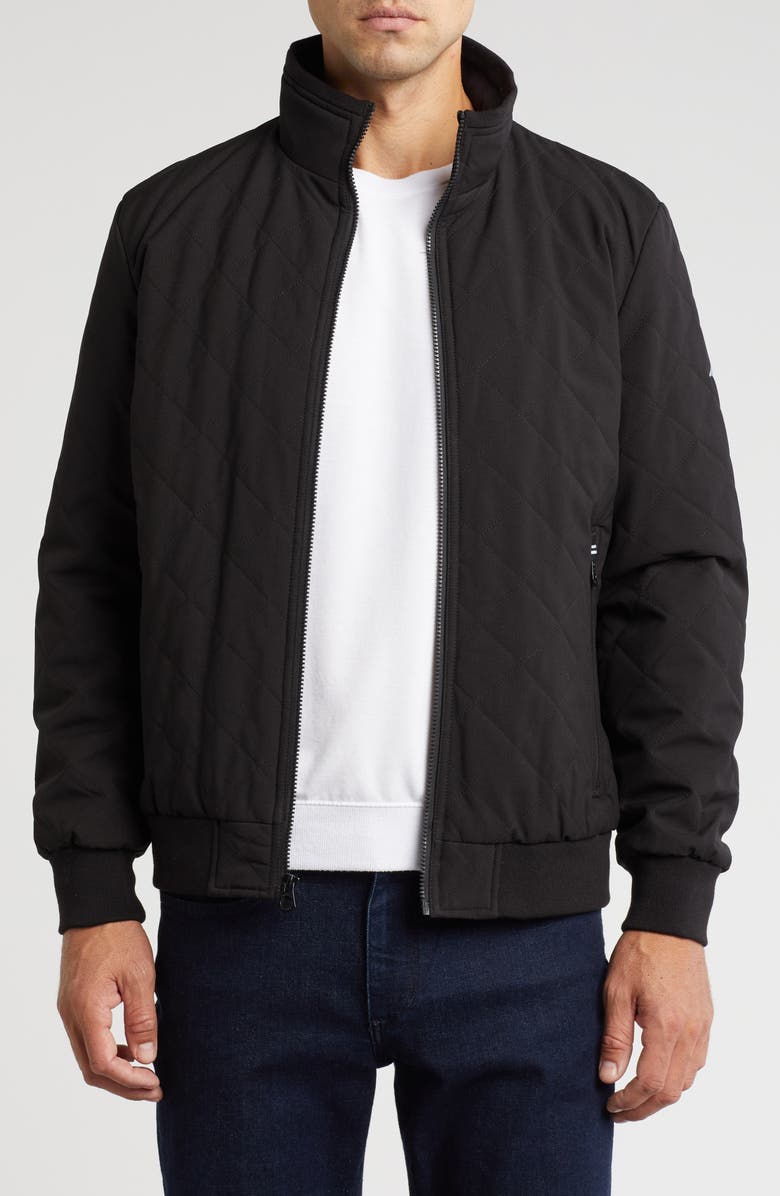 Nautica Diamond Quilted Bomber Jacket, Main, color, Black
