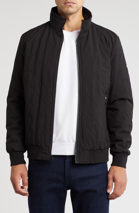 Diamond Quilted Bomber Jacket