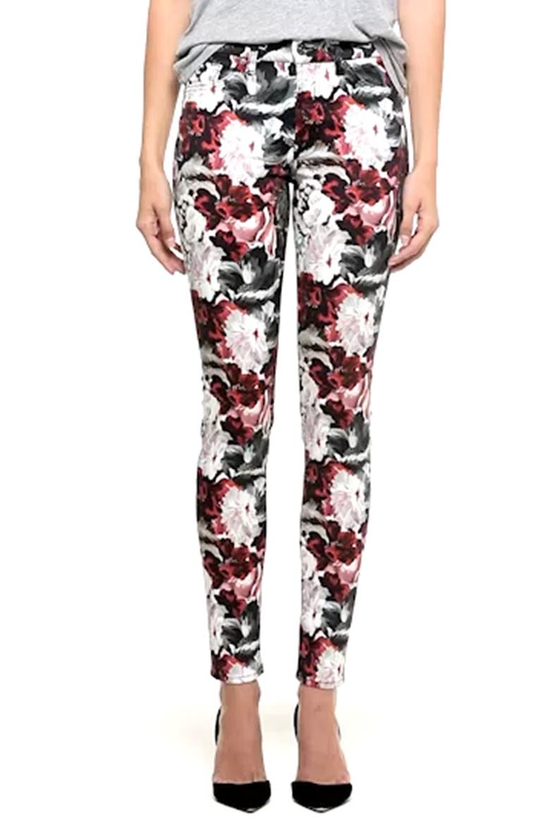 7 For All Mankind® Floral Print Skinny Jeans, Alternate, color, GALLERY FLORAL