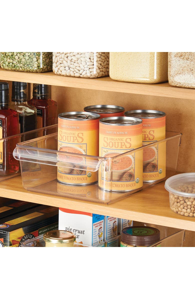 mDesign miDesign Fridge Storage Bin with Handle - Fridge Tray for Cheeses and Snacks - Set of 4 - Clear, Alternate, color, Clear