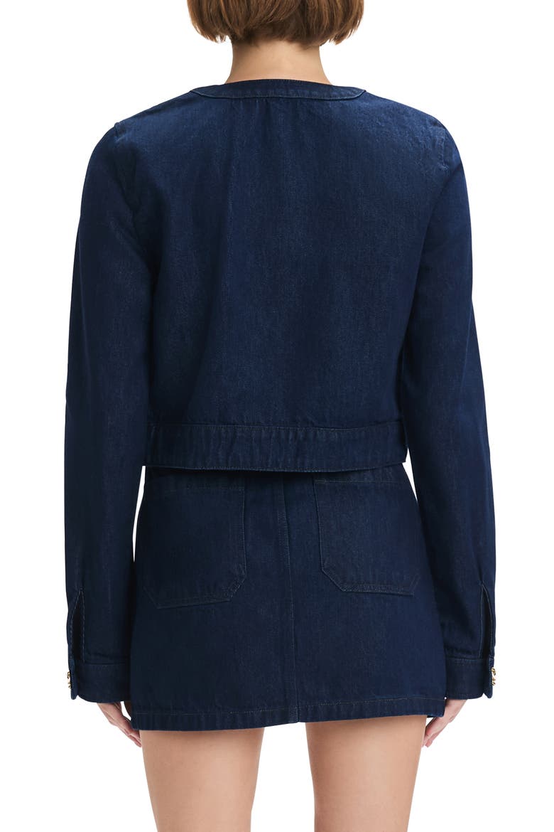 The Emily Collarless Crop Denim Jacket, Alternate, color, STOUT