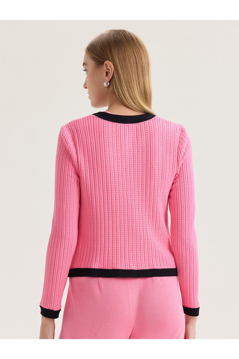 Heritage Eyeleted Recycled Knit Jacket, Alternate, color, Pink