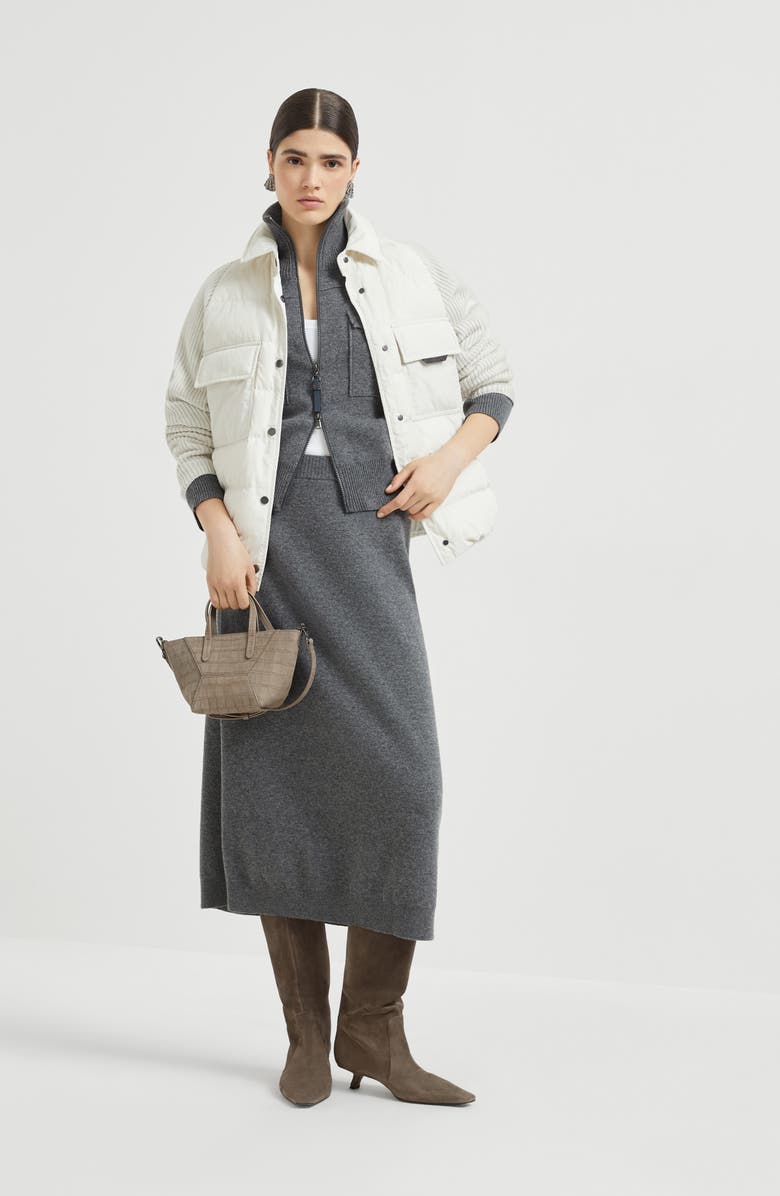 Brunello Cucinelli Cotton down jacket, Alternate, color, Ivory