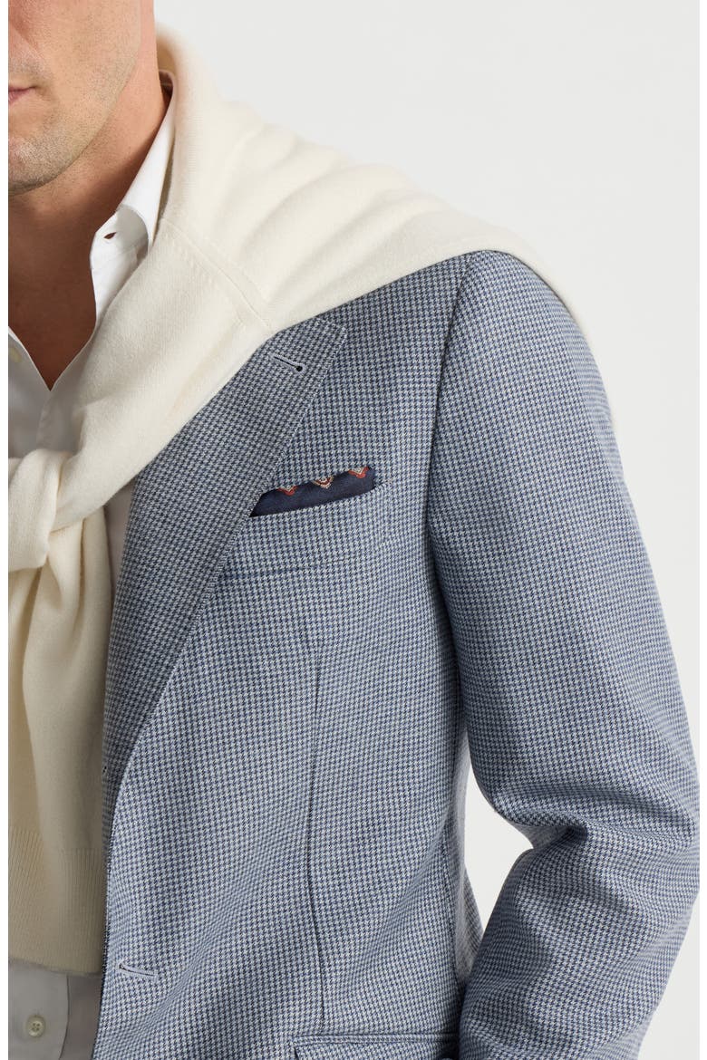 Silk pocket square with medallion design, Alternate, color, Navy Blue