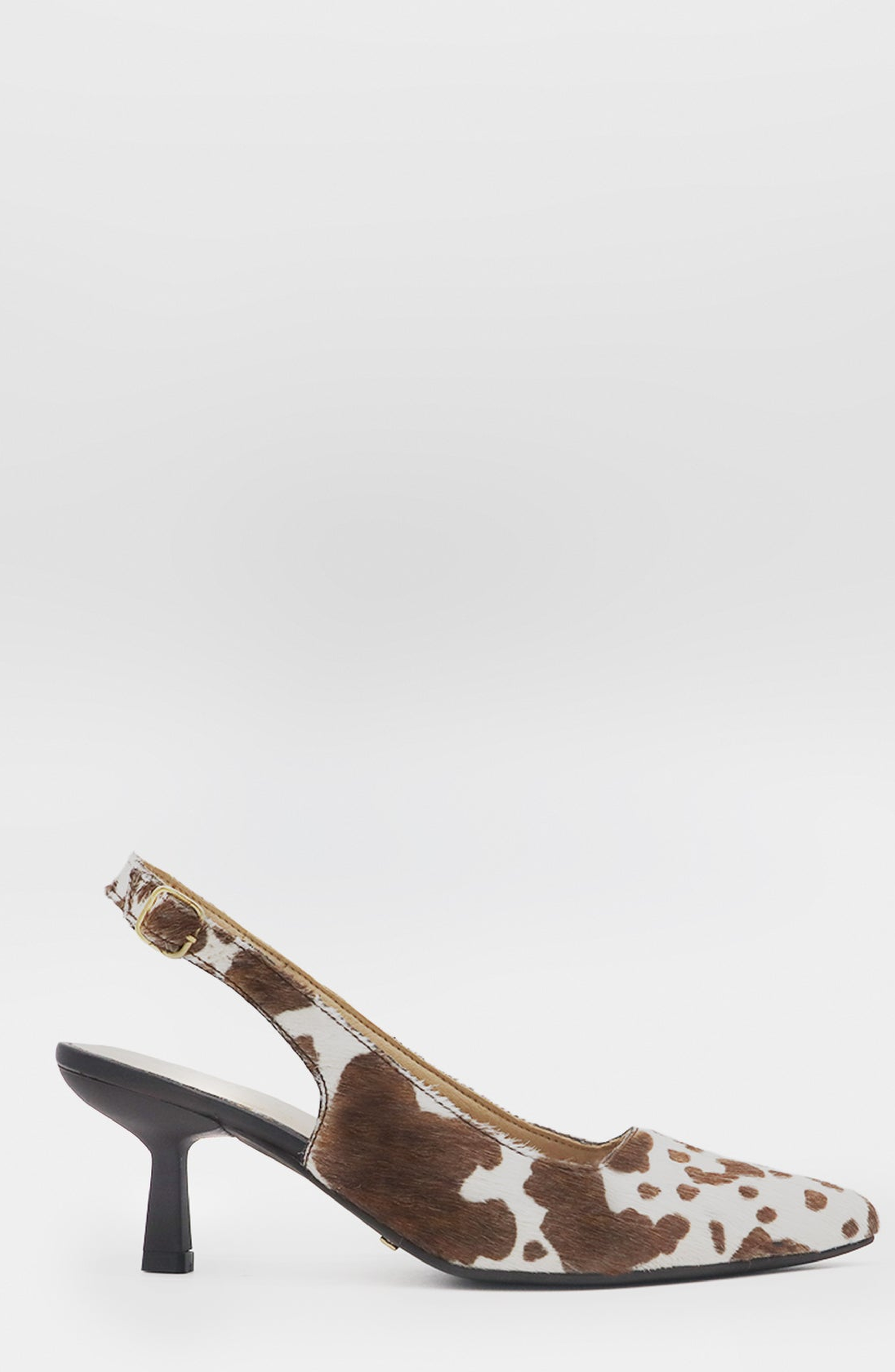 Lusso Leather Slingback Kitten Heel, Alternate, color, Brown X White
