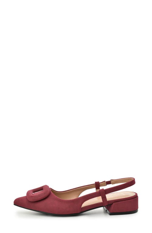 Nicole Miller Frame Slingback Pump In Burgundy Nubuck