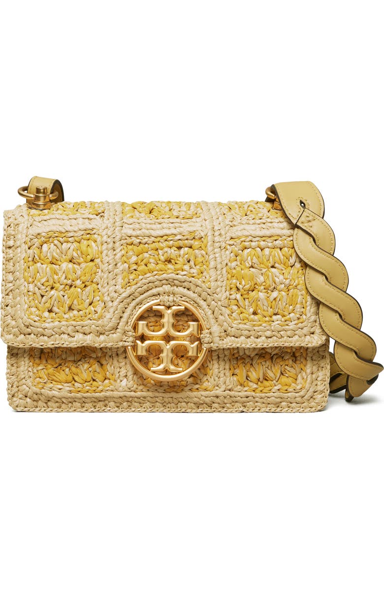 Tory Burch Miller Raffia Crochet Shoulder Bag, Main, color,