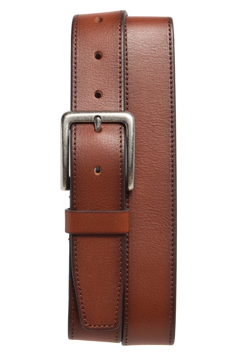 Ethan Leather Belt, Main, color, TAN