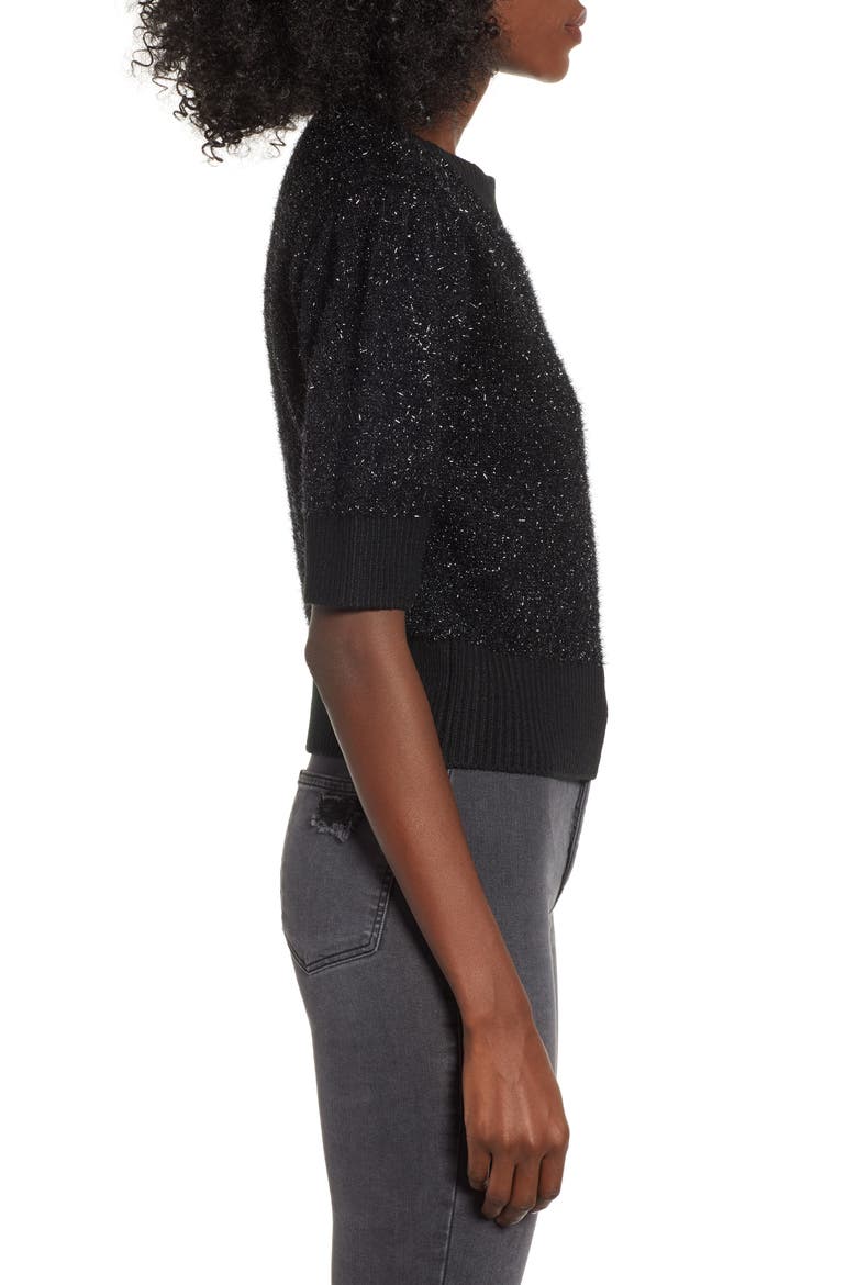 Sparkle Crop Sweater, Alternate, color, BLACK