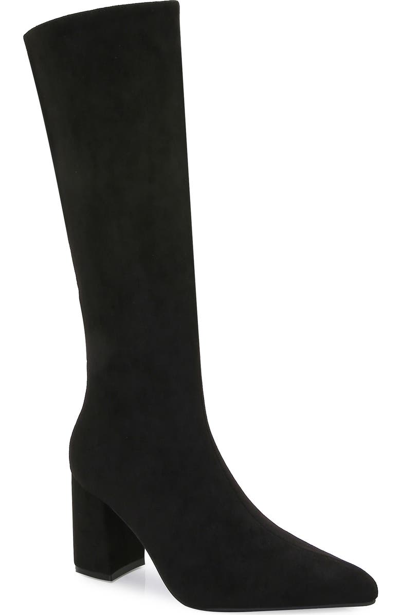 BERNESS Faux Suede Knee High Boot, Main, color, Black