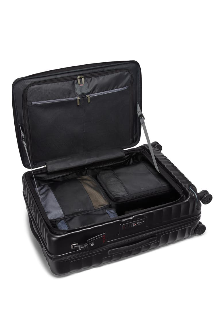 19 Degree Large Front Access Checked Luggage, Alternate, color, BLACK TEXTURE