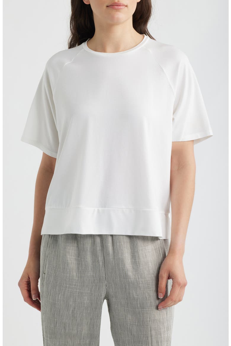 Short Sleeve Crewneck Top, Main, color, WHITE