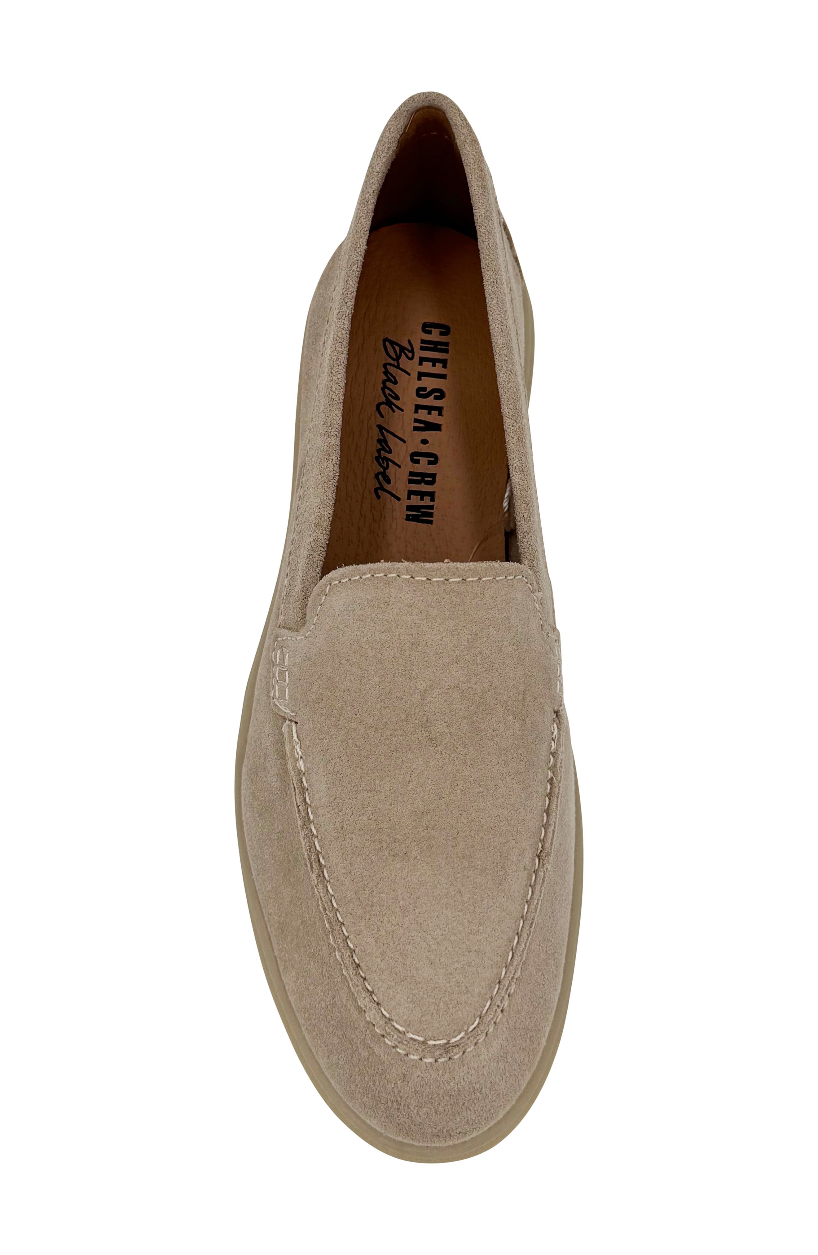 CHELSEA CREW Lama Suede Loafer, Alternate, color, Stone Suede