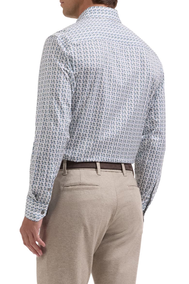 James OoohCotton® Geo Print Button-Up Shirt, Alternate, color, AVOCADO