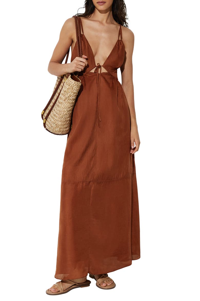 Alexia Cover-Up Dress, Main, color, TOFFEE BROWN