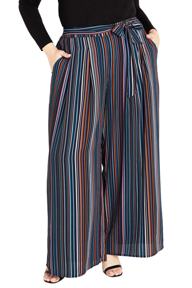 Illusion Wide Leg Pants, Main, color, MIDNIGHT STRIPE