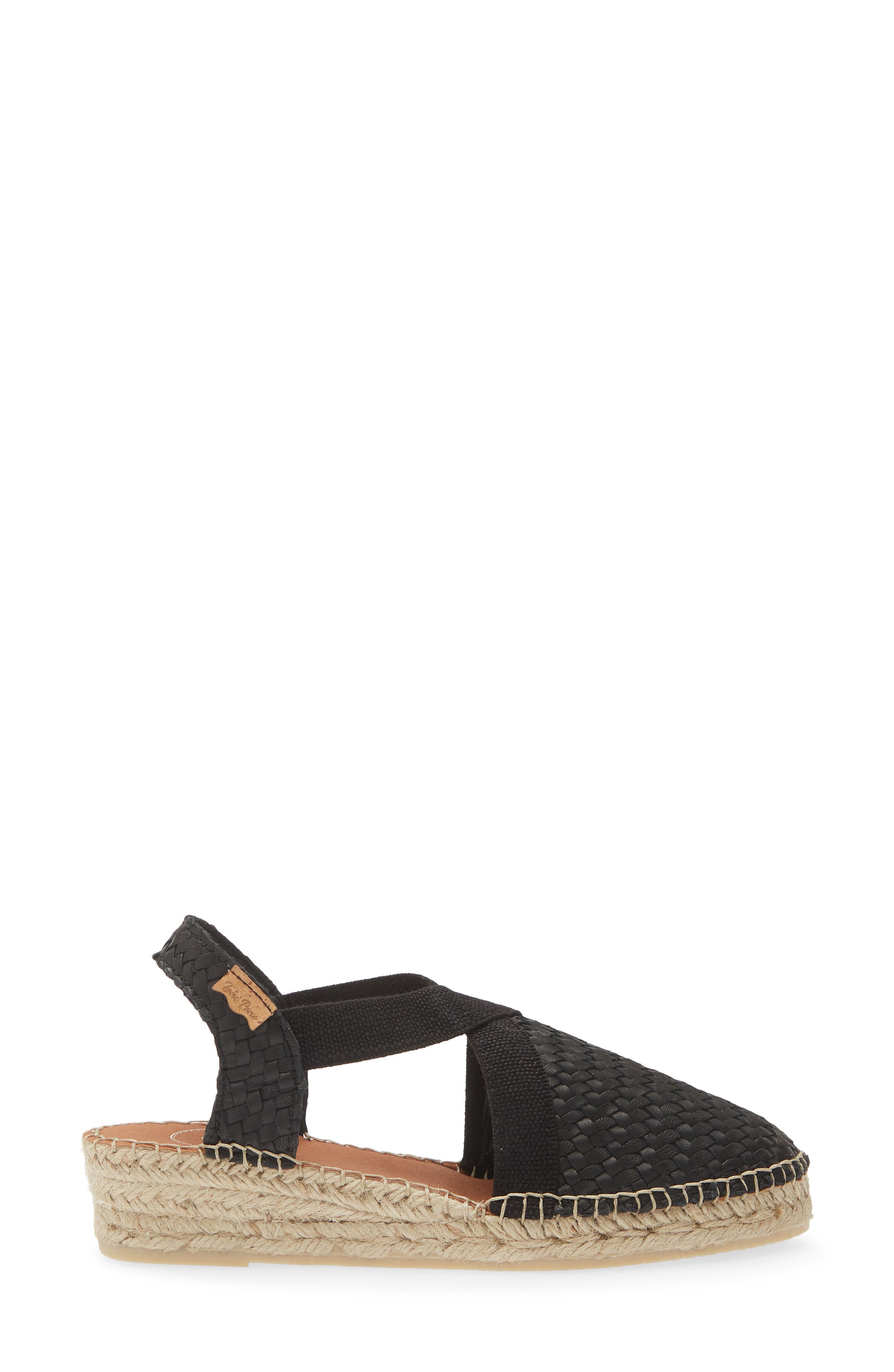 Toni Pons Siracusa Slingback Espadrille Wedge, Alternate, color, Negre