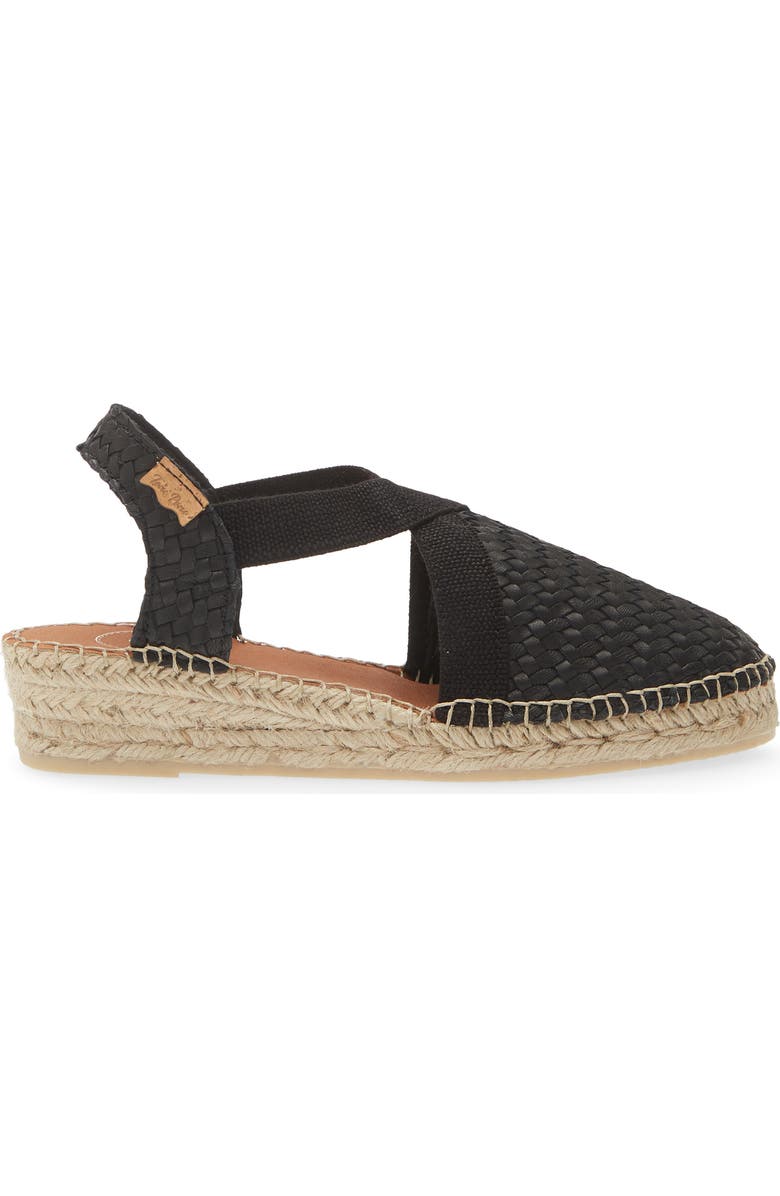 Toni Pons Siracusa Slingback Espadrille Wedge, Alternate, color, Negre