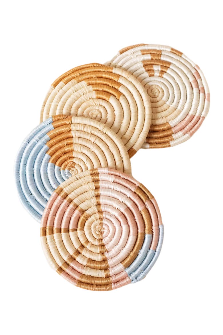 Mixed Abstract Form Set of 4 Coasters, Main, color, Multicolor