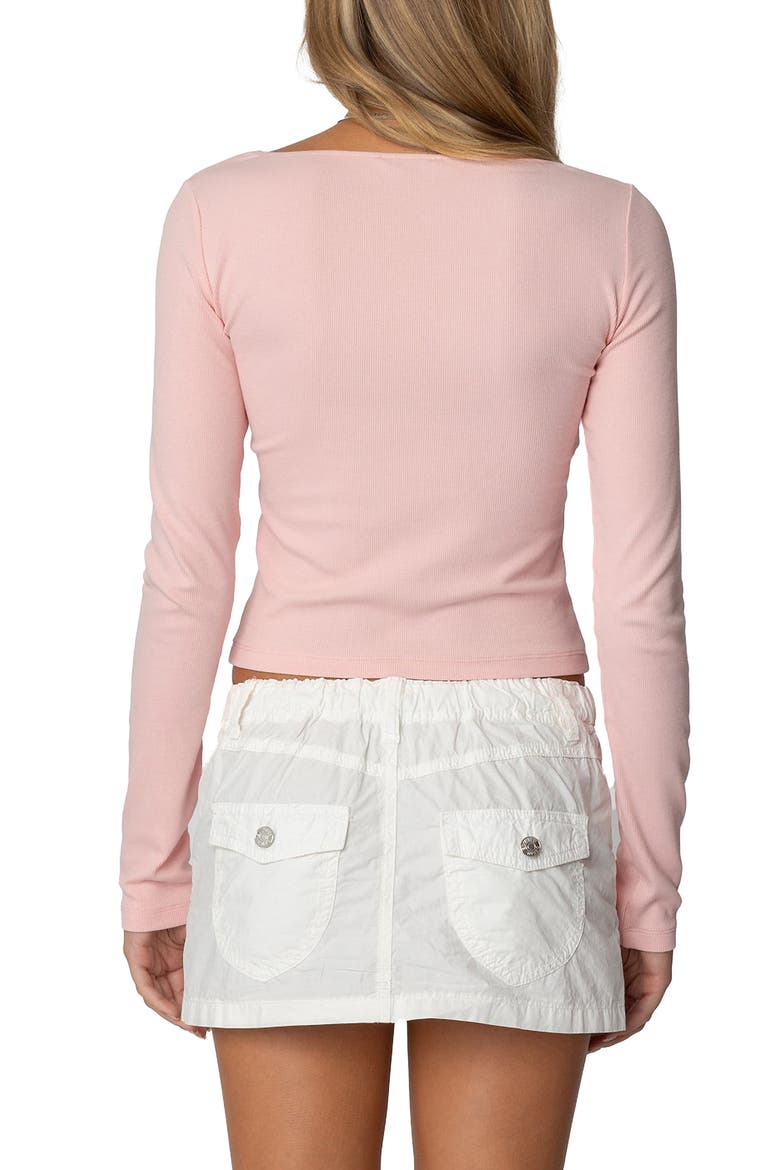 Morgyn Lace Trim Rib Crop Top, Alternate, color, LIGHT-PINK