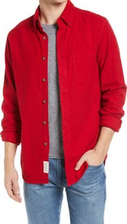 Schott NYC Heather Flannel Long Sleeve Button-Up Shirt