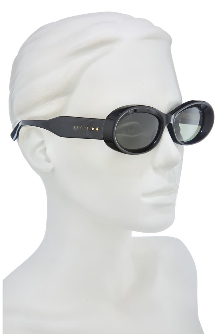54mm Oval Sunglasses, Alternate, color, BLACK BLACK GREY