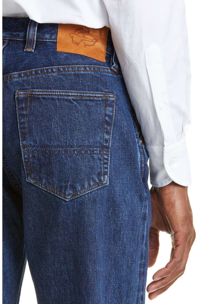 Selvedge Denim Straight Leg Jeans, Alternate, color, BLUE