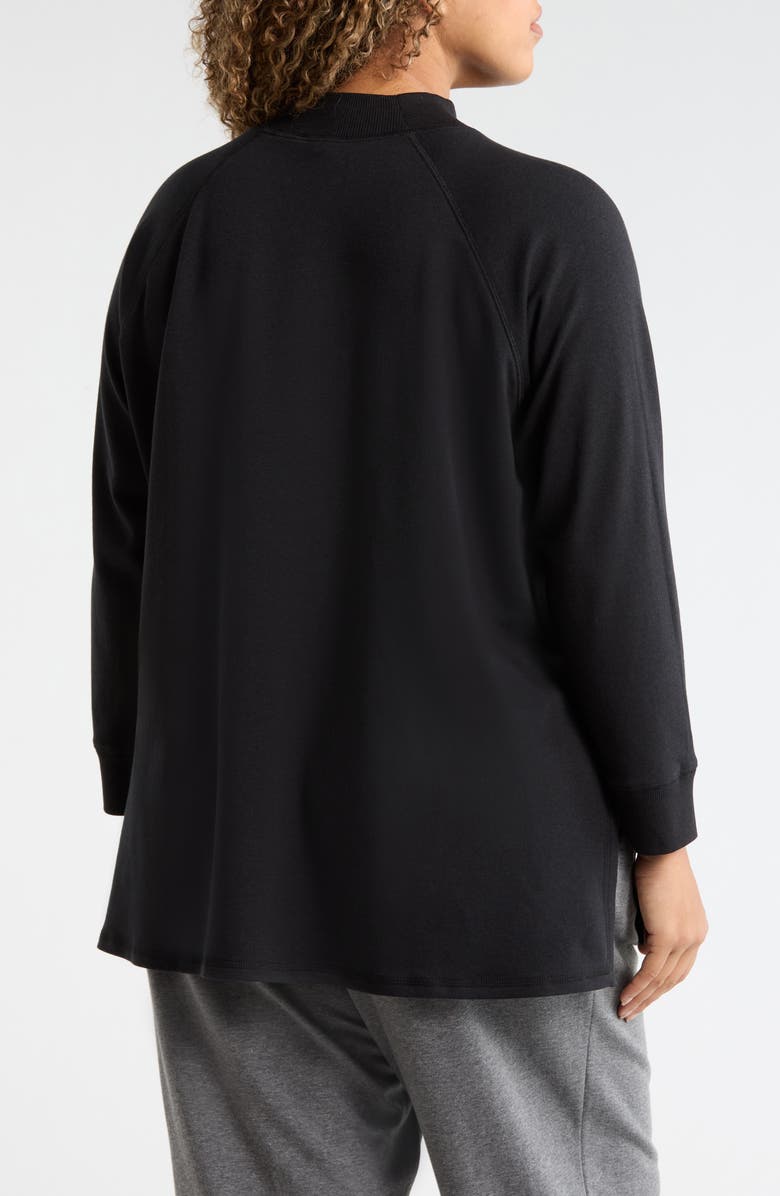 Eileen Fisher Mock Neck Terry Tunic Top, Alternate, color, Black