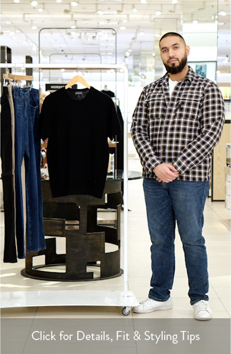 Short Sleeve Textured Wool Crewneck Sweater, sales video thumbnail