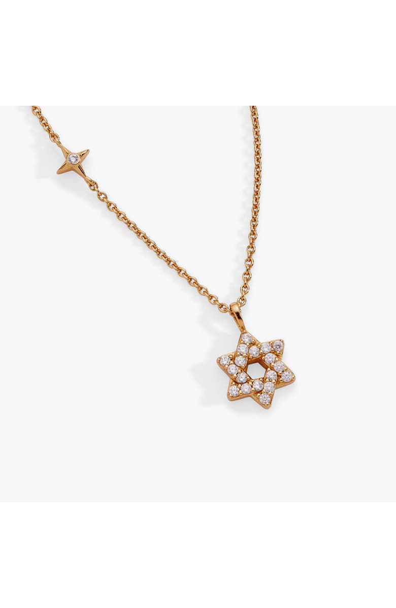 Alex and Ani Delicate Pave Star of David Pendant Necklace, Alternate, color, Gold