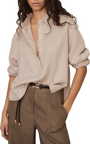 Reiss Nina Linen Popover Shirt