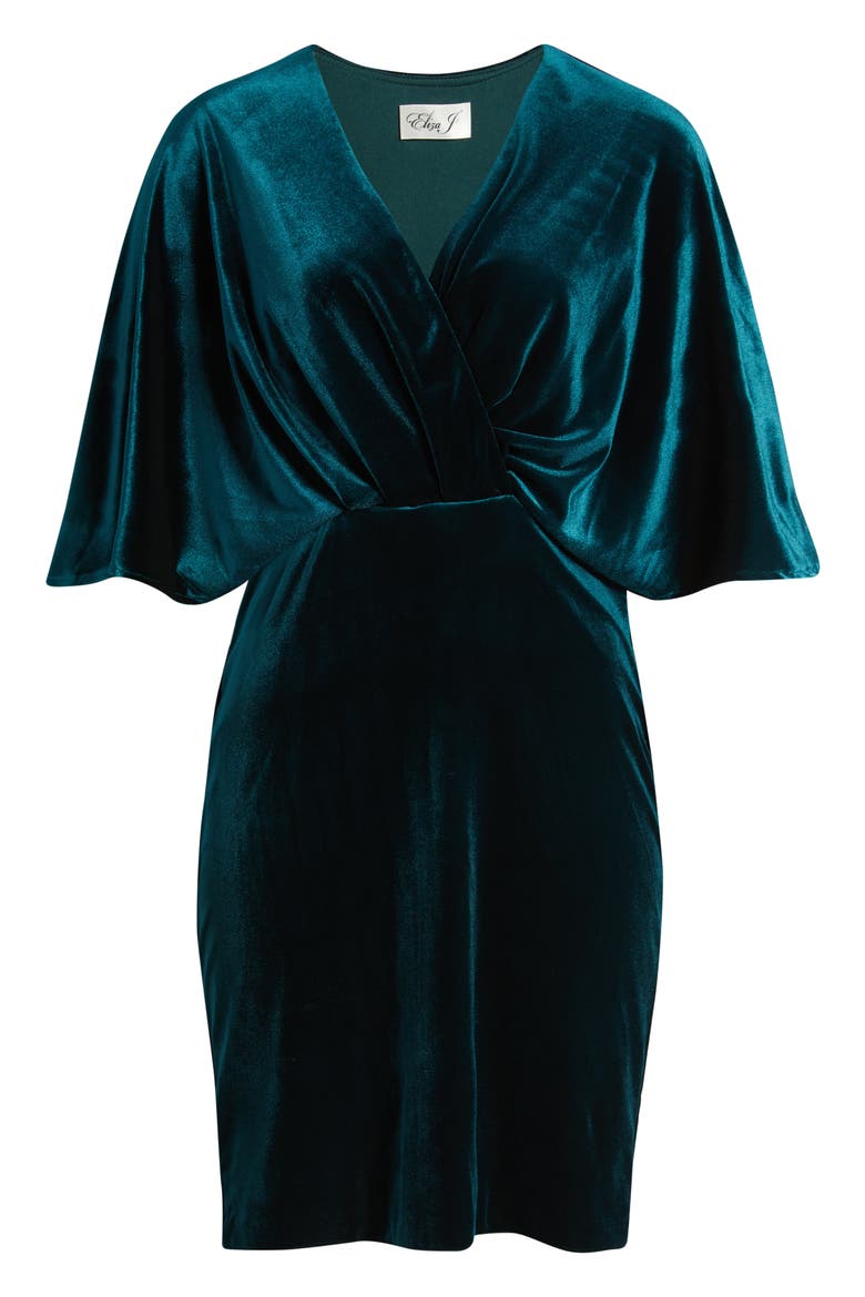 Dolman Sleeve Velvet Sheath Dress, Alternate, color, HUNTER