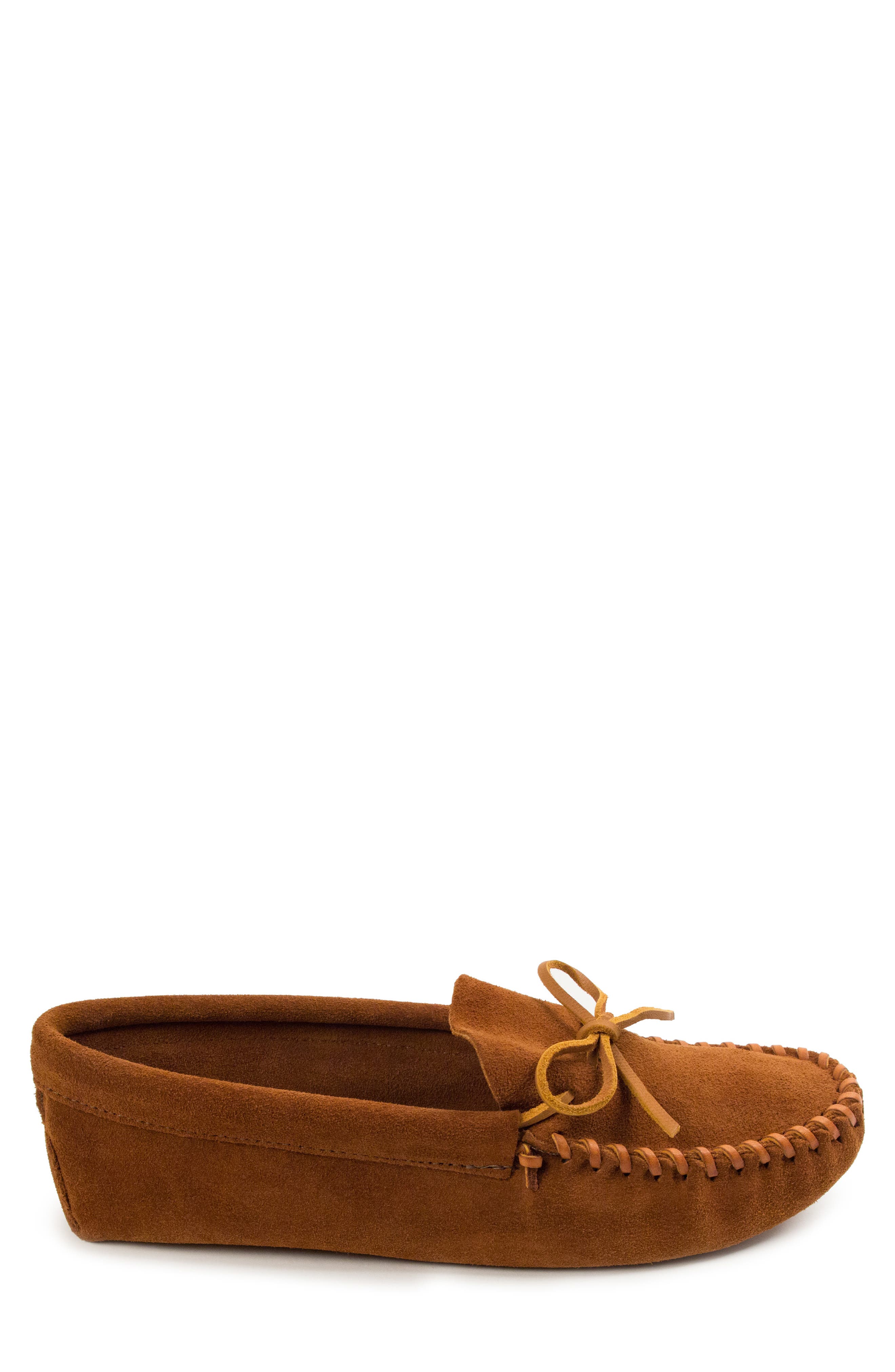 Minnetonka Softsole Driving Shoe, Alternate, color, Brown Suede