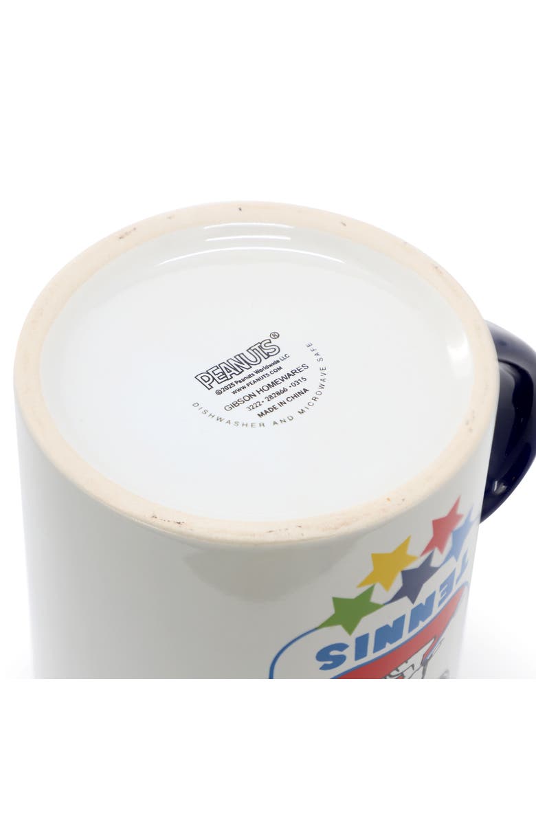 PEANUTS Best In Sports Tennis 4 Piece 19 Ounce Stoneware Mug Set, Alternate, color, White