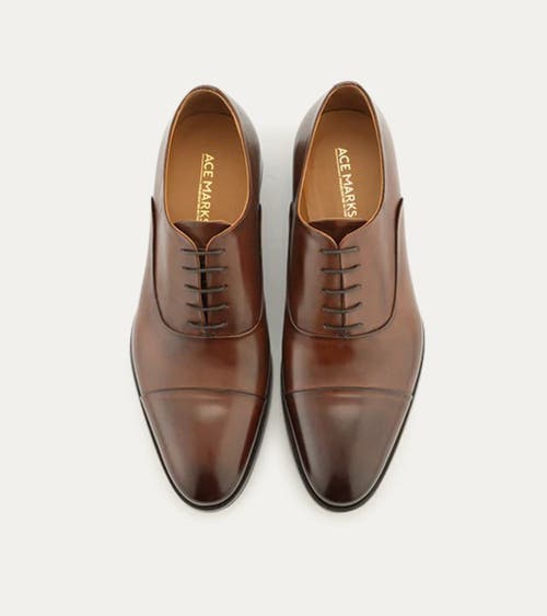 Ace Marks Griffin Cap Toe Oxford In Brown