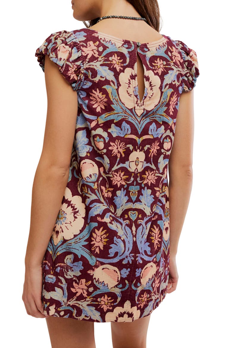 Hopeless Romantic Printed Minidress, Alternate, color, MAROON COMBO